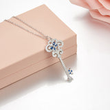 Seven Season Unlock Happiness Enchant Dragonfly Sapphires Key Pendant Necklace