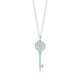 Seven Season Unlock Happiness Rose Key Pendant Necklace