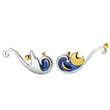 Seven Season Van Gogh Starry Night Silver Stud Earrings