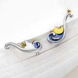 Seven Season Van Gogh Starry Night Silver Stud Earrings