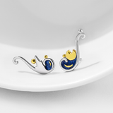 Seven Season Van Gogh Starry Night Silver Stud Earrings
