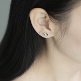 Seven Season Van Gogh Starry Night Silver Stud Earrings