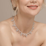 Seven Season Wedding Classical Lace Silver Necklace HEFANG Jewelry