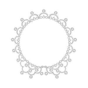 Seven Season Wedding Court Lace Silver Necklace HEFANG Jewelry