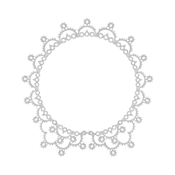 Seven Season Wedding Court Lace Silver Necklace HEFANG Jewelry