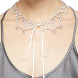 Seven Season Wedding Court Lace Silver Necklace HEFANG Jewelry