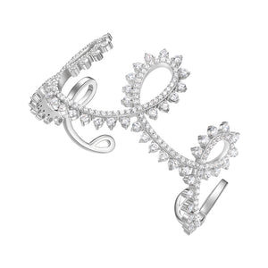 Seven Season Wedding Embroidery Silver Cuff Bracelet HEFANG Jewelry