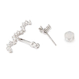 Seven Season Wedding Lace Silver Detachable Drop Earrings HEFANG Jewelry