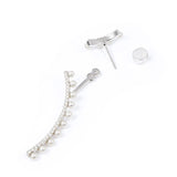 Seven Season Wedding Ripple Freshwater Pearl Silver Detachable Drop Earrings HEFANG Jewelry