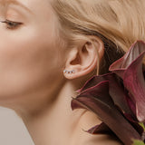 Seven Season Wedding Ripple Freshwater Pearl Silver Detachable Drop Earrings HEFANG Jewelry