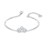 Swarovski Bee A Queen Blue Rhodium Plated Bangle-Seven Season