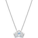 Swarovski Bee A Queen Blue Rhodium Plated Pendant Necklace-Seven Season