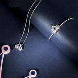 Swarovski Bee A Queen Blue Rhodium Plated Pendant Necklace-Seven Season