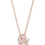 Swarovski Bee A Queen Red Rose-Gold Tone Plated Pendant Necklace-Seven Season