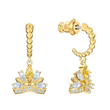 Swarovski Bee A Queen Yellow Gold-Tone Plated Drop Pierced Earrings-Seven Season