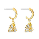 Swarovski Bee A Queen Yellow Gold-Tone Plated Drop Pierced Earrings-Seven Season