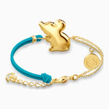 Swarovski Chinese Zodiac Aqua Rat Gold-tone Plated Bracelet -Seven Season