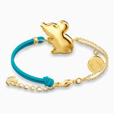 Swarovski Chinese Zodiac Aqua Rat Gold-tone Plated Bracelet -Seven Season