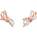 Swarovski Lifelong Bow White Mixed Plating Pierced Earrings -Seven Season