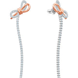 Swarovski Lifelong Bow White Mixed Plating Thread Earrings -Seven Season
