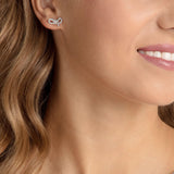 Swarovski Lifelong Bow White Rhodium Plating Pierced Earrings -Seven Season