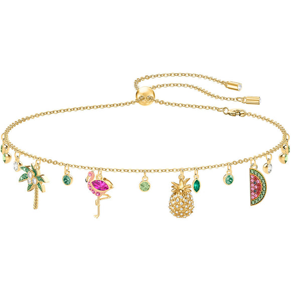 Lime Tropical Summer Multi Colored Gold Plating Charms Necklace