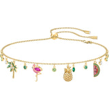 Swarovski Lime Tropical Summer Multi-Colored Gold Plating Charms Necklace-Seven Season