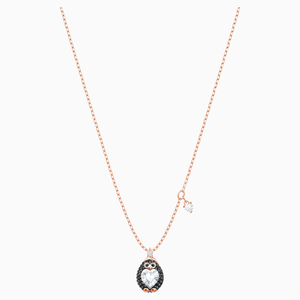 Swarovski Little Penguin Multi-Colored Rose-Gold Tone Plated Pendant Necklace -Seven Season