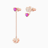 Swarovski Little Pig Multi-Colored Rose Gold Plating Pierced Earrings -Seven Season