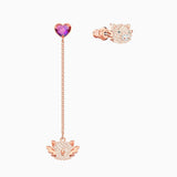Swarovski Little Pig Multi-Colored Rose Gold Plating Pierced Earrings -Seven Season