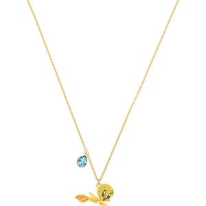 Swarovski Loney Tunes Tweety Multi-Colored Gold-Tone Plated Pendant Necklace-Seven Season