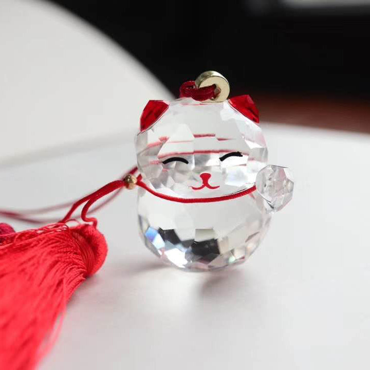 Lucky Cat Crystal Ornament - Seven Season