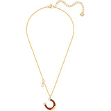 Swarovski Lucky Goddess Horseshoe Multi-Colored Gold Plating Pendant Necklace-Seven Season