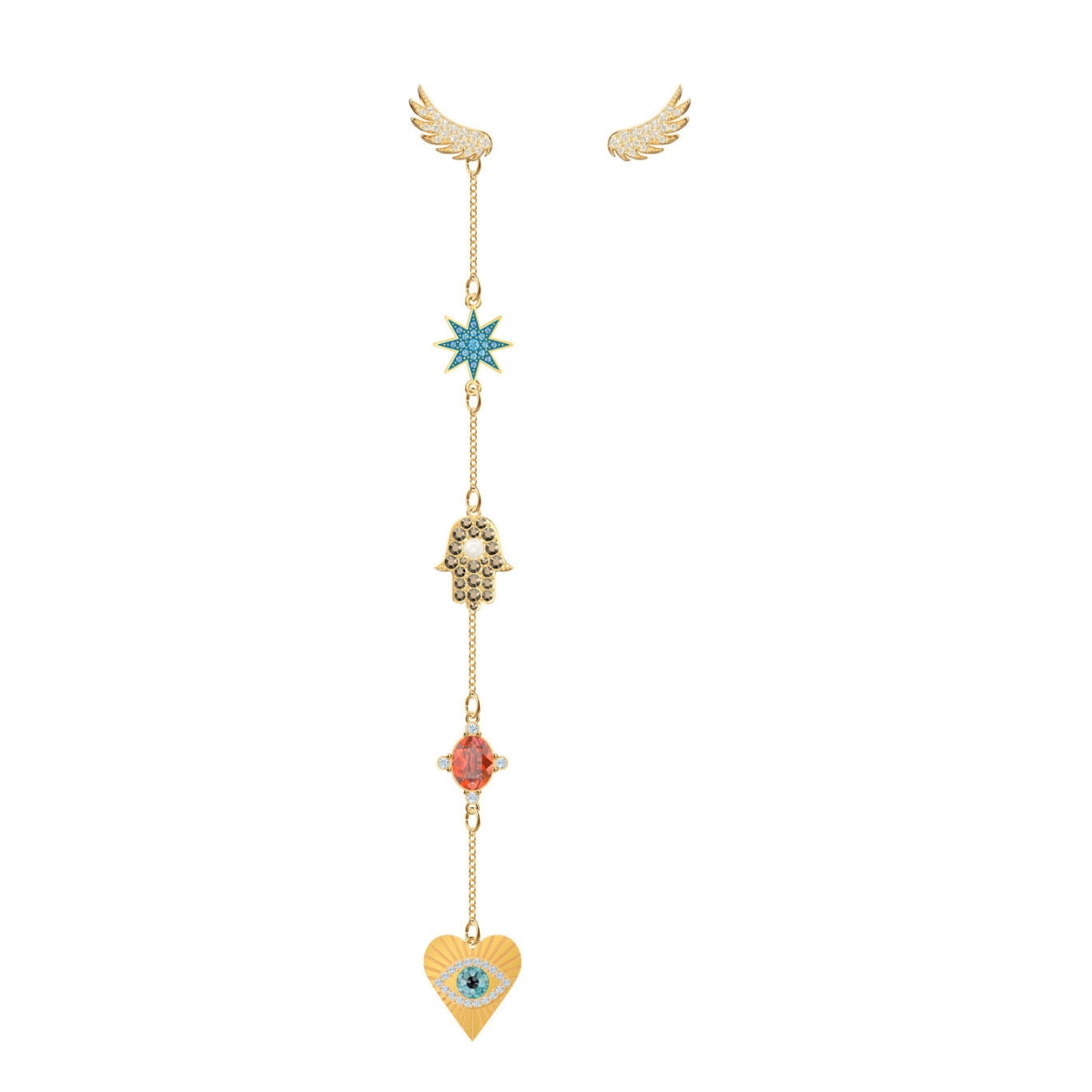 Lucky Goddess Lucky Talisman Symbols Multi-Colored Gold Plating