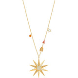 Swarovski Lucky Goddess Star Multi-Colored Gold Plating Pendant Necklace-Seven Season