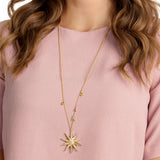 Swarovski Lucky Goddess Star Multi-Colored Gold Plating Pendant Necklace-Seven Season