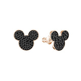 Swarovski Mickey Black Rose Gold Plating Pierced Earrings - Seven Season
