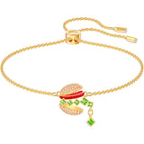 Swarovski  Nicest Burger and Chips Multi-Colored Gold Plating Necklace Bracelet Set-Seven Season