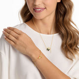 Swarovski  Nicest Burger and Chips Multi-Colored Gold Plating Necklace Bracelet Set-Seven Season