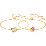 Swarovski Nicest Cupcake and Tea Multi-Colored Gold Plating Bracelet Set-Seven Season