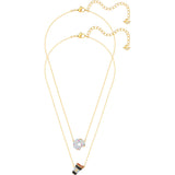 Swarovski Nicest Donut and Coffee Multi-Colored Gold Plating Necklace Set-Seven Season