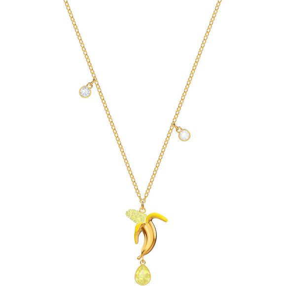 Swarovski No Regrets Banana Multi-Colored Gold Plating Pendant Necklace-Seven Season