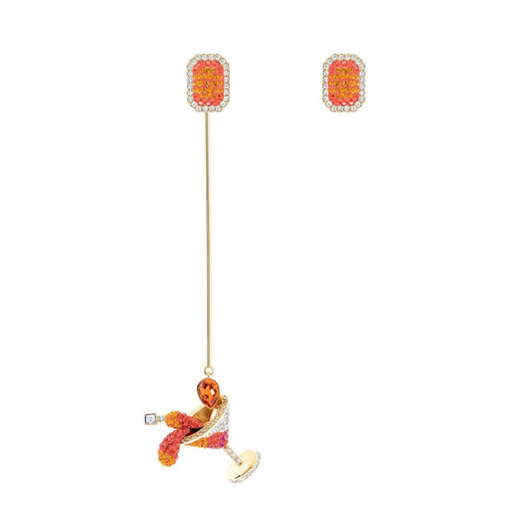 Swarovski No Regrets Cocktail Multi-Colored Gold Plating Pierced Earring-Seven Season