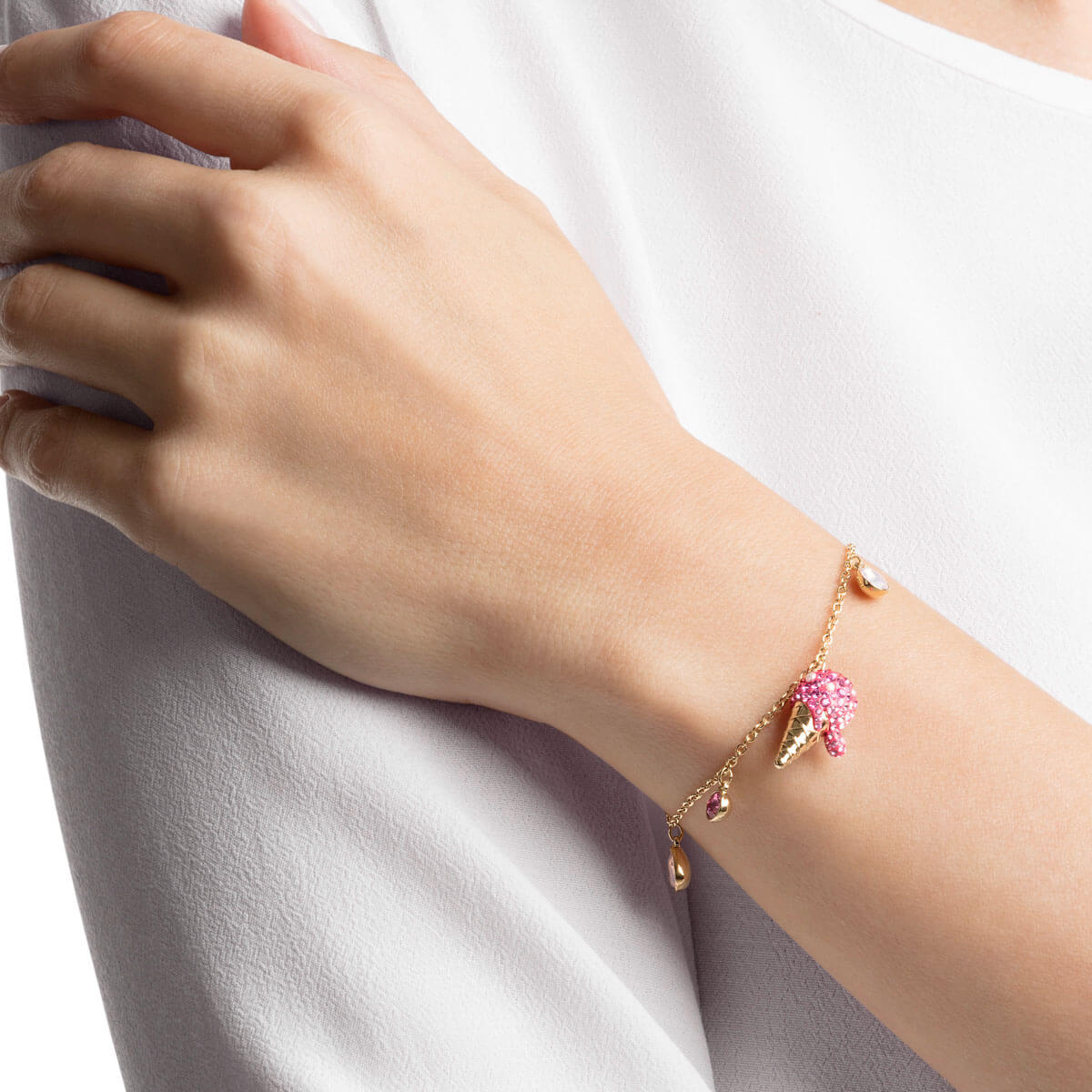 【正規通販】 No Regrets Chain Plating Gold Multi-Colored Cone Cream Ice アクセサリー