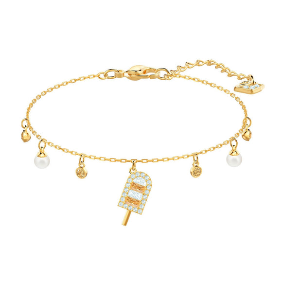 Swarovski No Regrets Ice Cream Multi-Colored Gold Plating Chain Bracelet-Seven Season