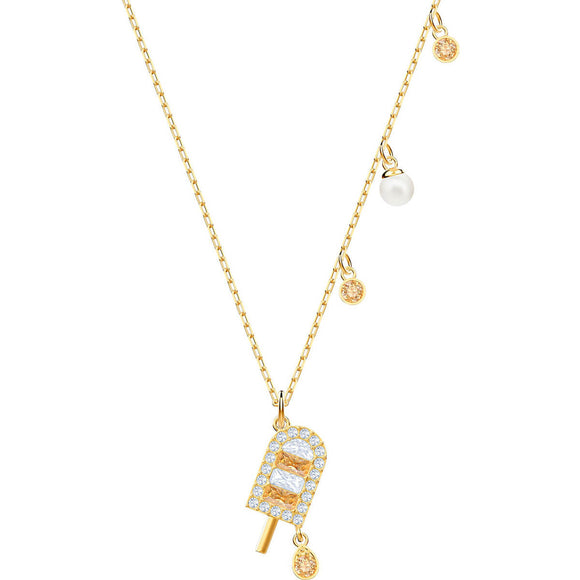 Swarovski No Regrets Ice Cream Multi-Colored Gold Plating Pendant Necklace-Seven Season