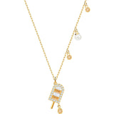 Swarovski No Regrets Ice Cream Multi-Colored Gold Plating Pendant Necklace-Seven Season