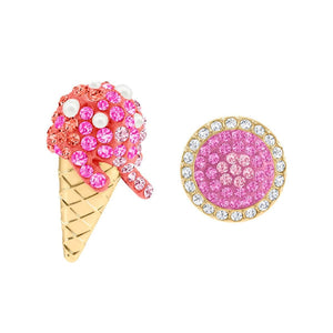 Swarovski No Regrets Ice Cream Multi-Colored Gold Plating Pierced Earrings-Seven Season