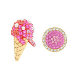 Swarovski No Regrets Ice Cream Multi-Colored Gold Plating Pierced Earrings-Seven Season