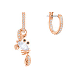 Swarovski Ocean Crab White Rose Gold Plating Pierced Earrings-Seven Season